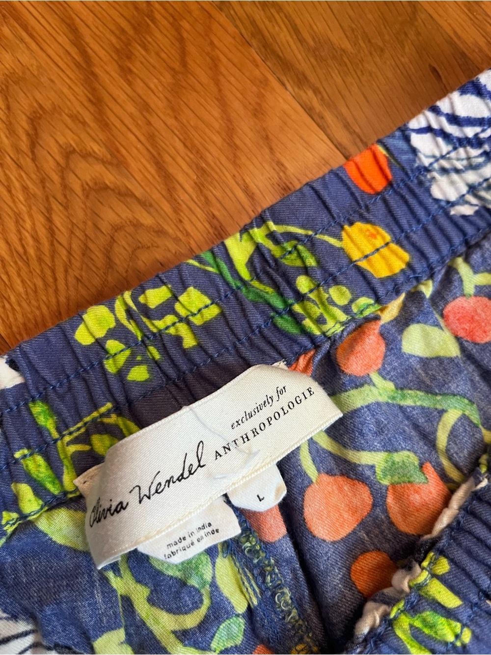 Olivia Wendel for Anthropologie Flannel Sleep PJ Pajama Top Pants Set Size L - Picture 10 of 13